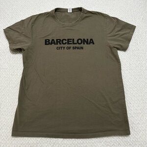 Barcelona City of Spain Short Sleeve T-Shirt 100% Cotton Unisex Size Large